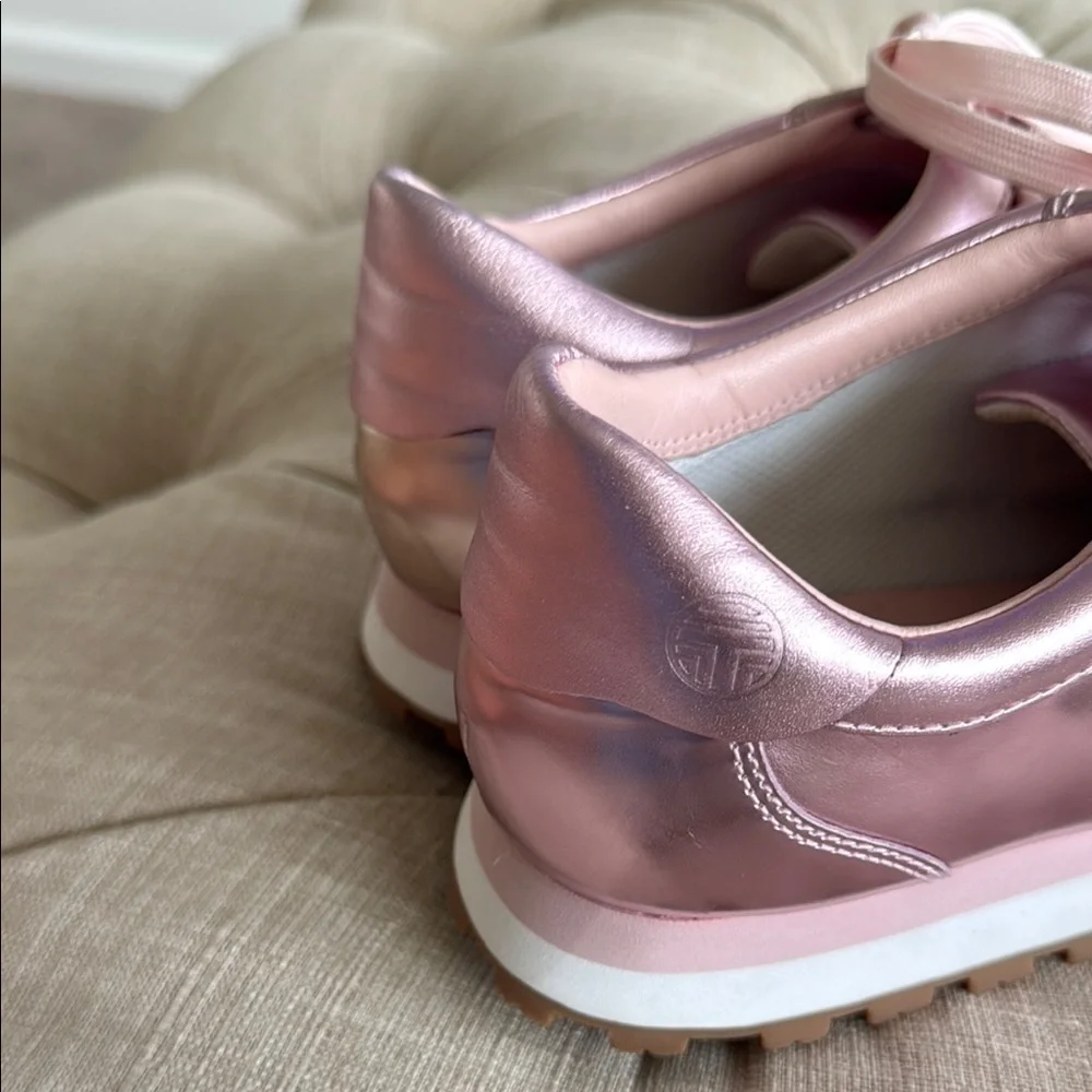 Tory Sport Pink Metallic Sneakers with White Soles
